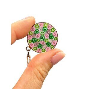 Antica Murrina Veneziana Millefiori Floral Pendant Necklace Sterling Silver